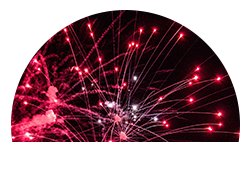 Confetti fireworks crackle in the sky!